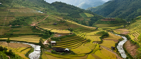 Landscape photographs from the three regions exhibited